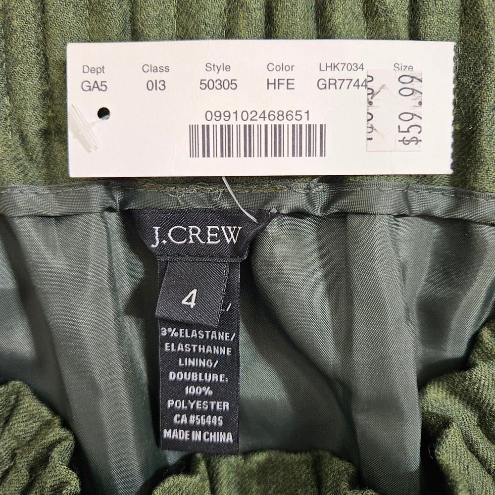 J.Crew NWT Womens Wool Mini Skirt Green Preppy Academia Minimalist Relaxed S 4 - Picture 6 of 9